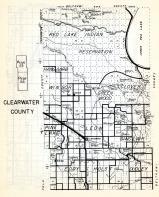 Clearwater County, Red Lake Indian Reservation, Hangaard, Winsor, Clover, Greenwood, Pine Lake, Minnesota State Atlas 1954